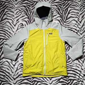 Patagonia Insulated Powder Town ski snowboard jacket XL men's yellow gray